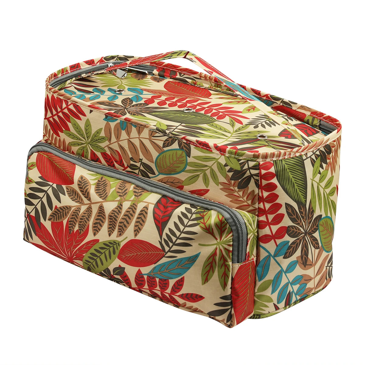 2025 Yarn Storage Bag with Maple Leaves Knitting Tote Bag Orange Square Bag for Thread Wool Yarn Crochet Hooks Knitting Needles