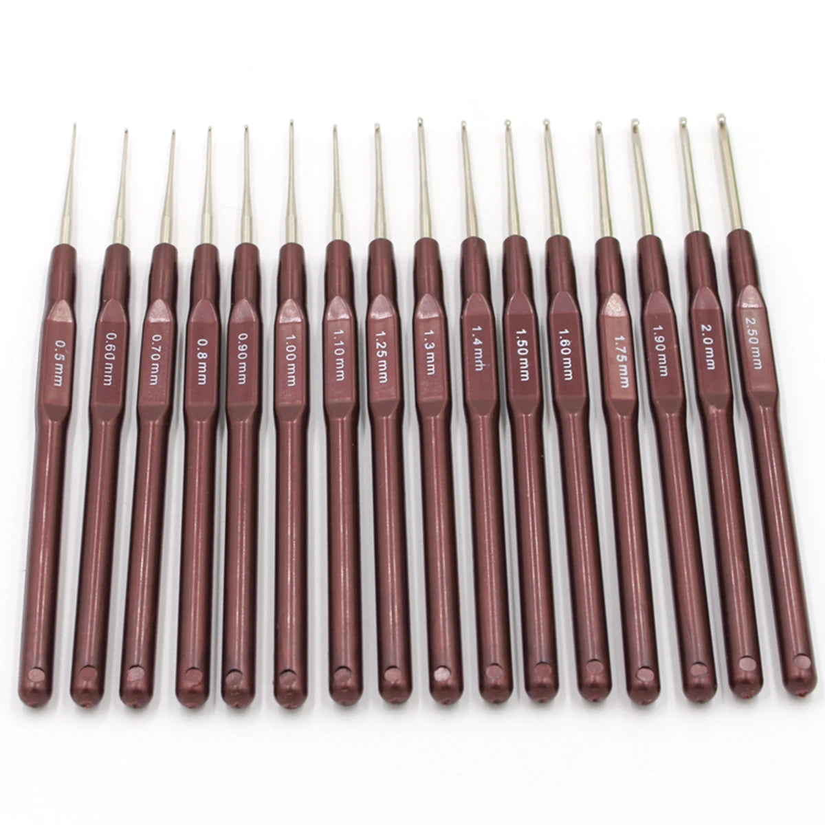 Crochet Hook Set of 16 Plastic Handle Crochet Hooks Handle Knitting Needles Set Crochetings Knittings 0.5Mm-2.5Mm