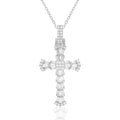 Queen Jewels 925 Sterling Silver Necklace | 14k Gold Cross Necklaces for Women | Silver Jewelry Crucifix Necklace Women | Dainty Gold Necklace Gold Jewelry for Women | 18" Silver Cross Pendant