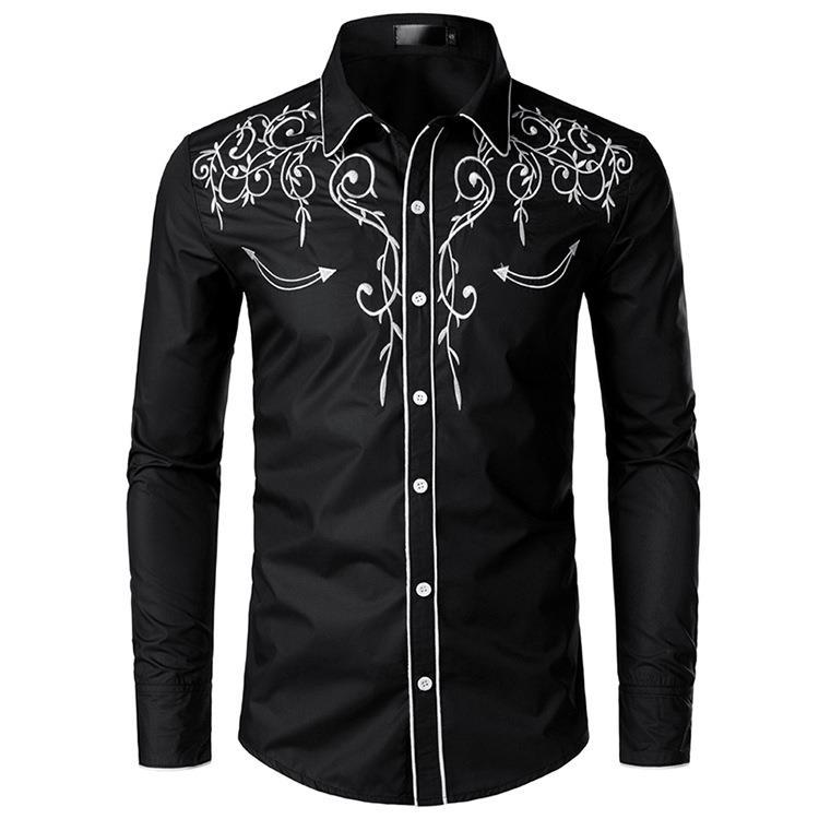 Men's Embroidered Western Style Shirt