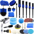 58PS Car Detailing Kit with 3Inch Sanding Disc,Car Detailing Brushes,Car Drill Polishing Kit,Wool Sponge Drill Buffing Pad,Car Drill Buffer Wax Attachment,Car Cleaning Kit for Interior,Exterior,Wheels