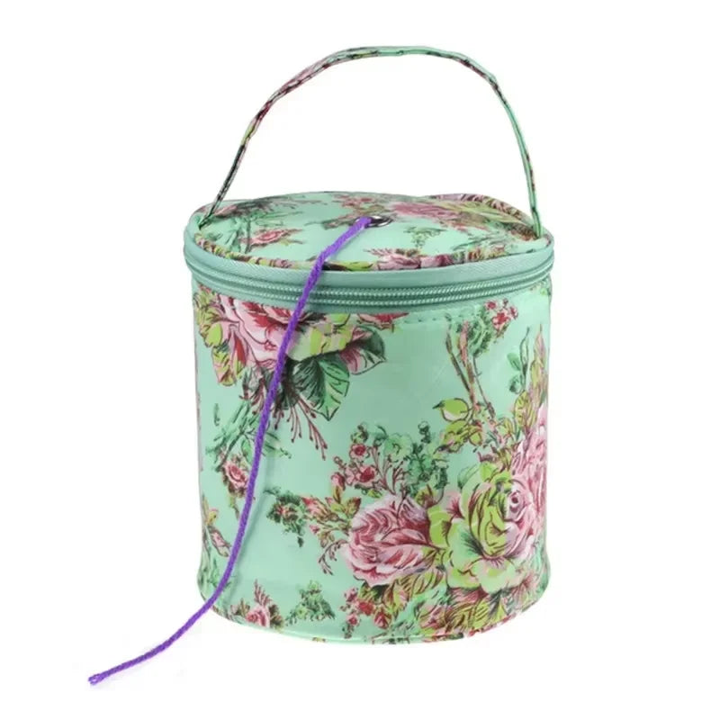 Empty Small Yarn Storage Bag Lemon Yellow Knitted Wool Bags Portable Travel Organize Storage for Crochet Hook and Sewing Tools