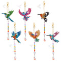6 Pcs Diamond Painting Wind Chimes Rhinestone Hummingbird Diamond Art Suncatcher
