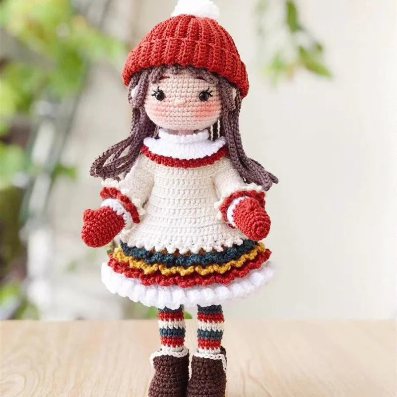 Handmade Crochet Girls Crochet Amigurumi Dolls Hook Material Set Knitting Yarn for Home Accessories Pattern Craft Toy Ornaments