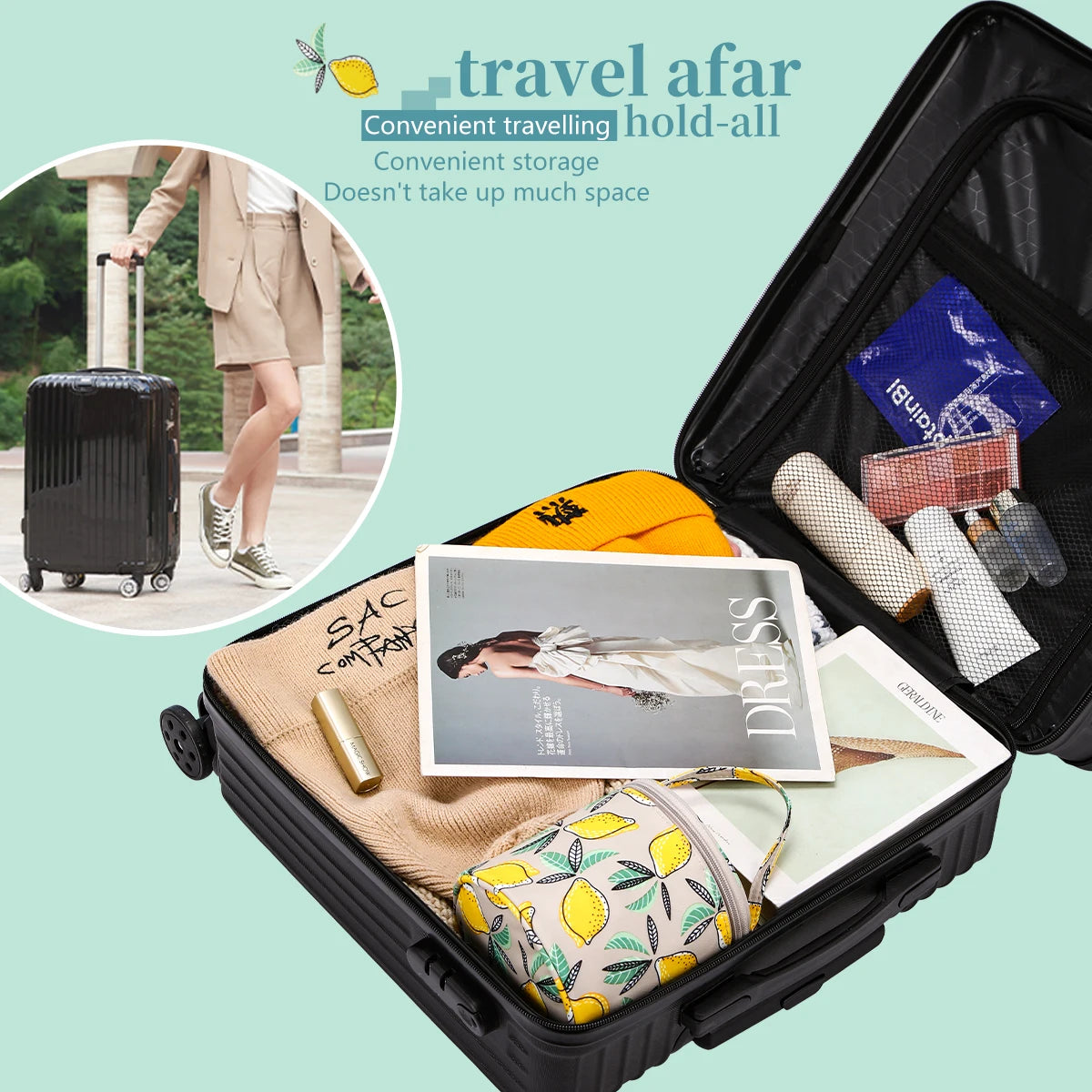 Empty Small Yarn Storage Bag Lemon Yellow Knitted Wool Bags Portable Travel Organize Storage for Crochet Hook and Sewing Tools
