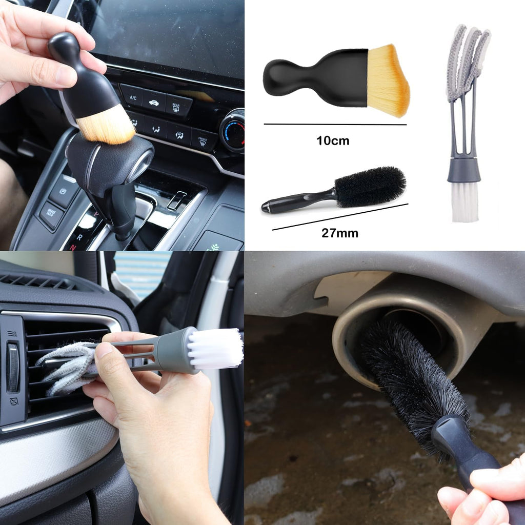 58PS Car Detailing Kit with 3Inch Sanding Disc,Car Detailing Brushes,Car Drill Polishing Kit,Wool Sponge Drill Buffing Pad,Car Drill Buffer Wax Attachment,Car Cleaning Kit for Interior,Exterior,Wheels