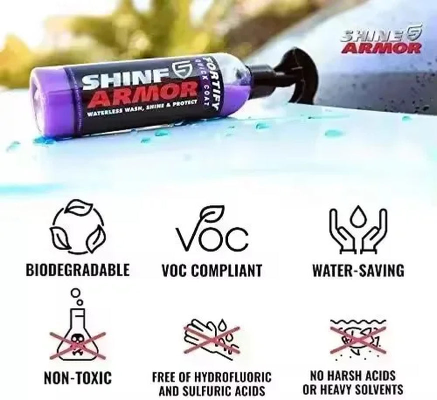 SHINE Fortify Quick Coat Ceramic Coating Car Wax Polish Spray Waterless Car Wash&Wax Hydrophobic Top Coat Polish