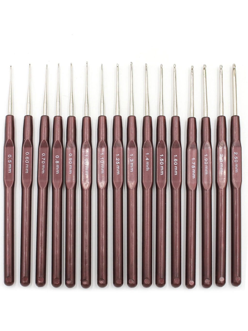 Crochet Hook Set of 16 Plastic Handle Crochet Hooks Handle Knitting Needles Set Crochetings Knittings 0.5Mm-2.5Mm