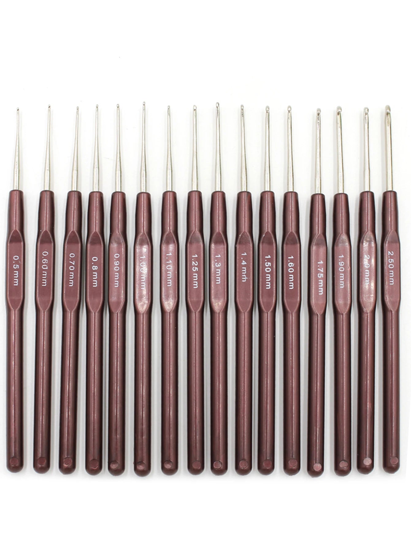 Crochet Hook Set of 16 Plastic Handle Crochet Hooks Handle Knitting Needles Set Crochetings Knittings 0.5Mm-2.5Mm