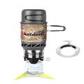 0.75+0.25L Backpacking Camping Stove Cooking System with Piezo Ignition Outdoor Portable Burner with Pot & Metal Holder Camping Stove Kit Propane Ideal for Hiking Fishing Hunting Emergency