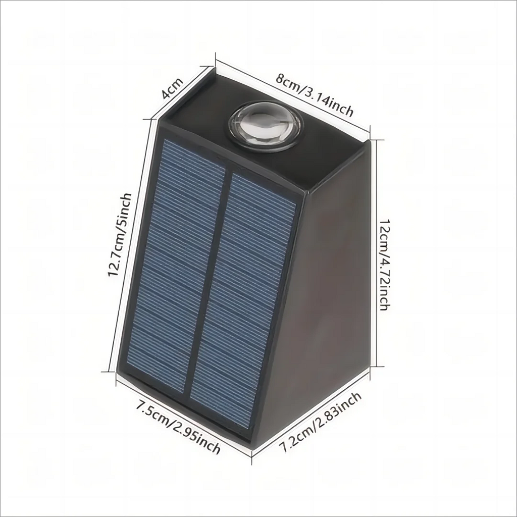 1pc Solar Outdoor Wall Light Garden Decoration Atmosphere Light Villa Garden Waterproof Wall  Up And Down Glow Wall Light
