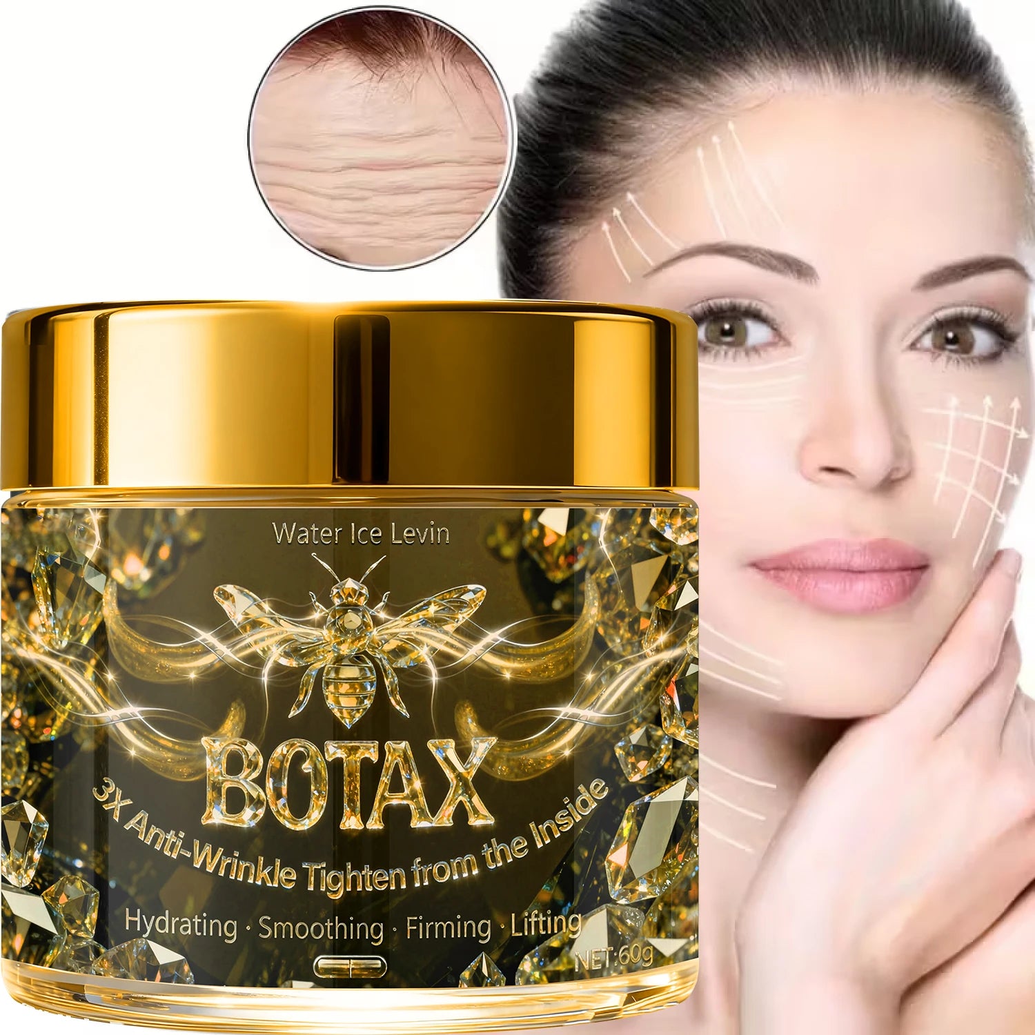 BOTAX 3X Anti-Wrinkle Face Cream: Bee Venom/Retinol, Hydrating/Smoothing, Firms & Lifts Skin with Nutrients