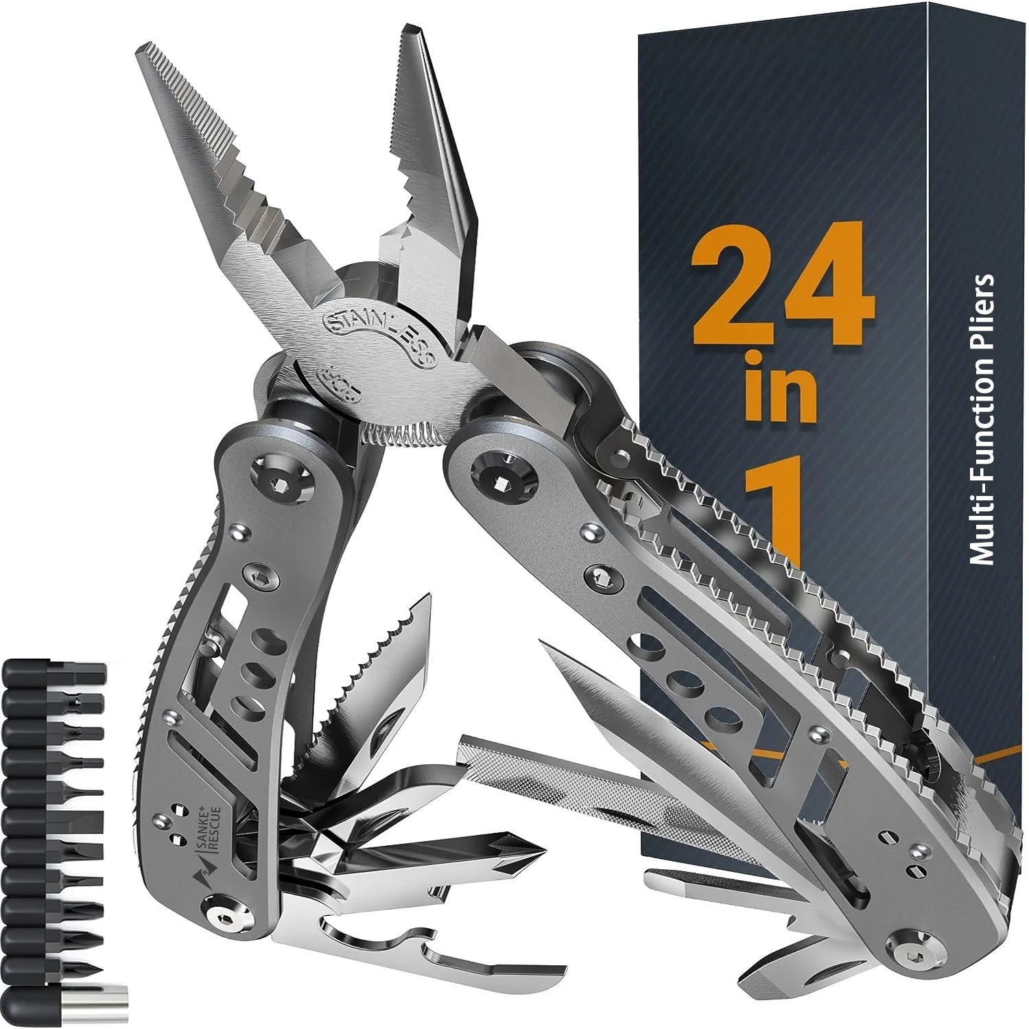 24 in 1 Multifunctional Universal Diagonal Pliers Hardware Wire Cutters Professional Electrician Anti Slip Durable Repair Tools