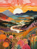 "Colorful Yellowstone" Series by Colourmost™ #06 - 'Zenith' | Original Paint by Numbers (16"X20" / 40X50Cm) | Also Ship to UK, CA, AU, and NZ