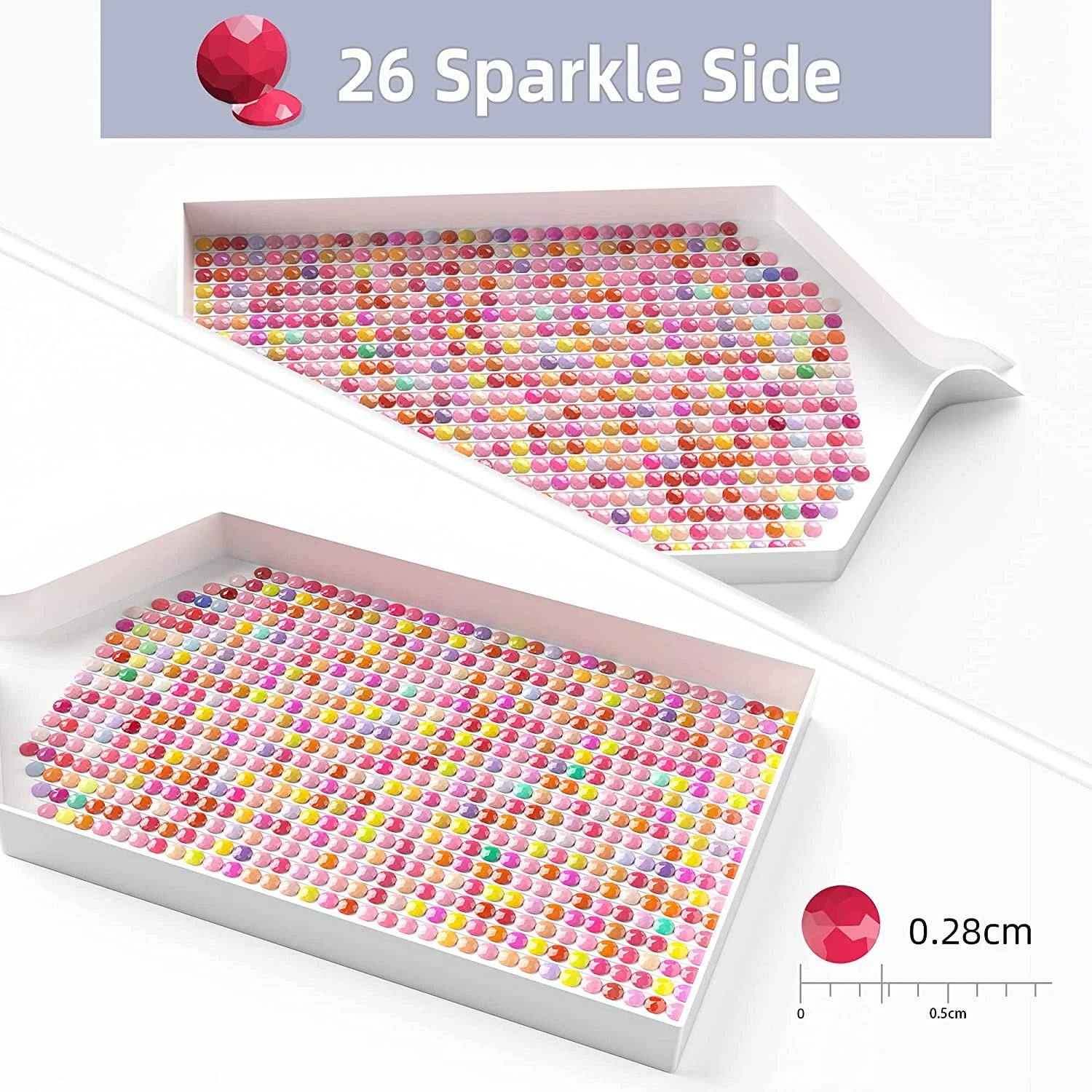 200 PCS round Diamond Drills for Jewelry DIY, 445 Colors Rhinestone Beads per Bag for Diamond Art Crafts