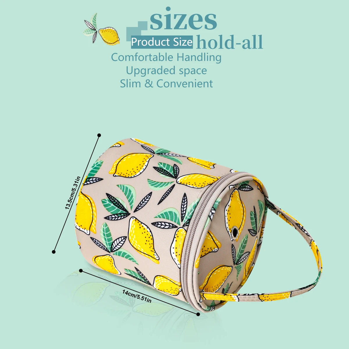 Empty Small Yarn Storage Bag Lemon Yellow Knitted Wool Bags Portable Travel Organize Storage for Crochet Hook and Sewing Tools