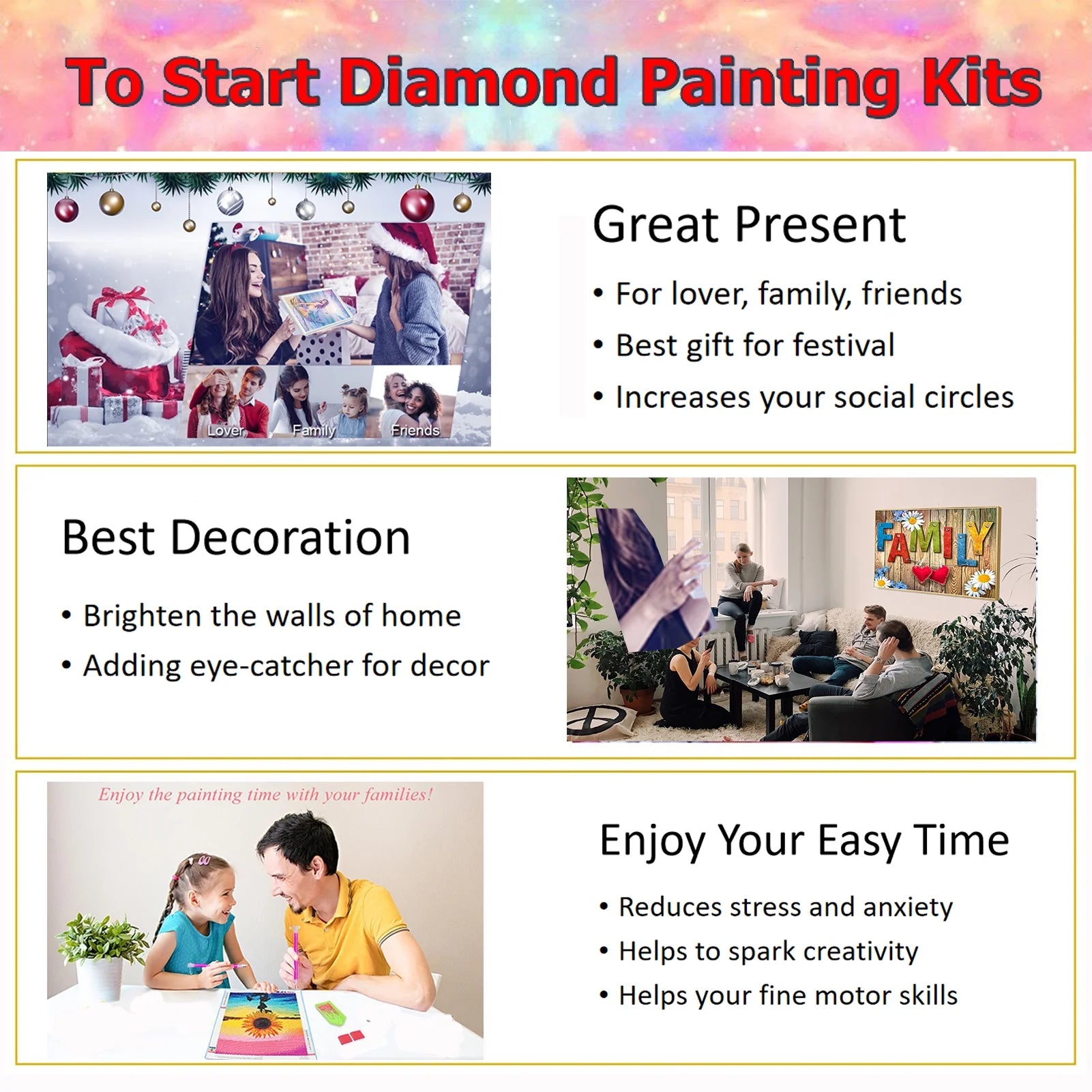 Dandelion Flowers Large Diamond Painting Art Kits for Adults (35.4X15.7In) Gem Art Painting with Diamonds Wall Art