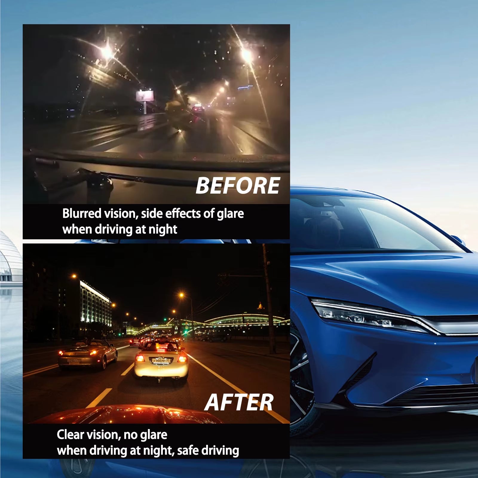 60ML Anti-Rain & Anti-Fog Coating Agent Auto Window Hydrophobic Agent anti Fog Spray Defogger for Car Windshield Glass