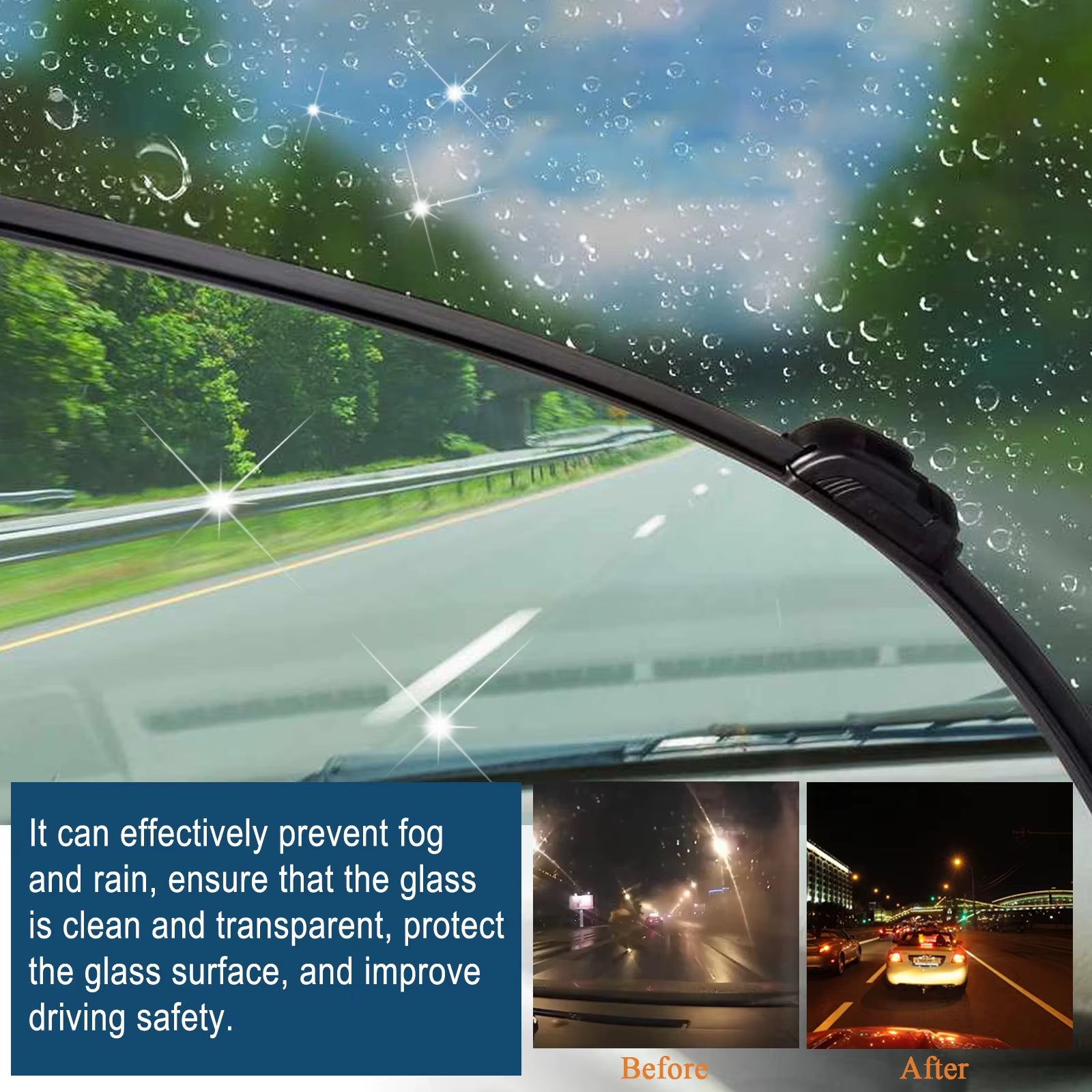 60ML Anti-Rain & Anti-Fog Coating Agent Auto Window Hydrophobic Agent anti Fog Spray Defogger for Car Windshield Glass