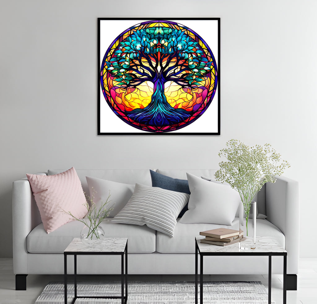 5D Stained Glass Diamond Painting Kits for Adults, Tree of Life Diamond Art Kits