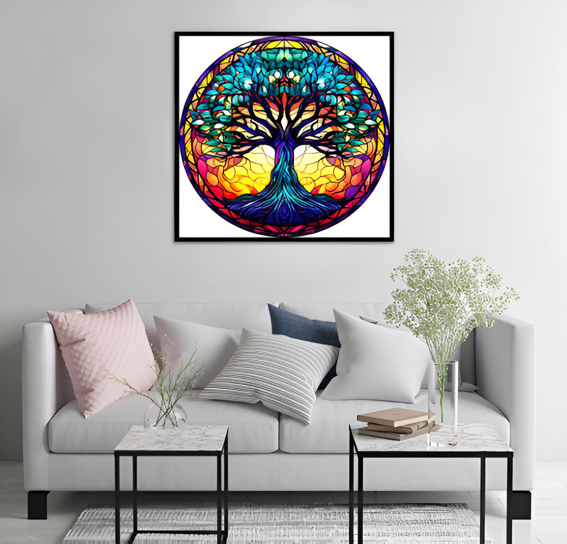 5D Stained Glass Diamond Painting Kits for Adults, Tree of Life Diamond Art Kits