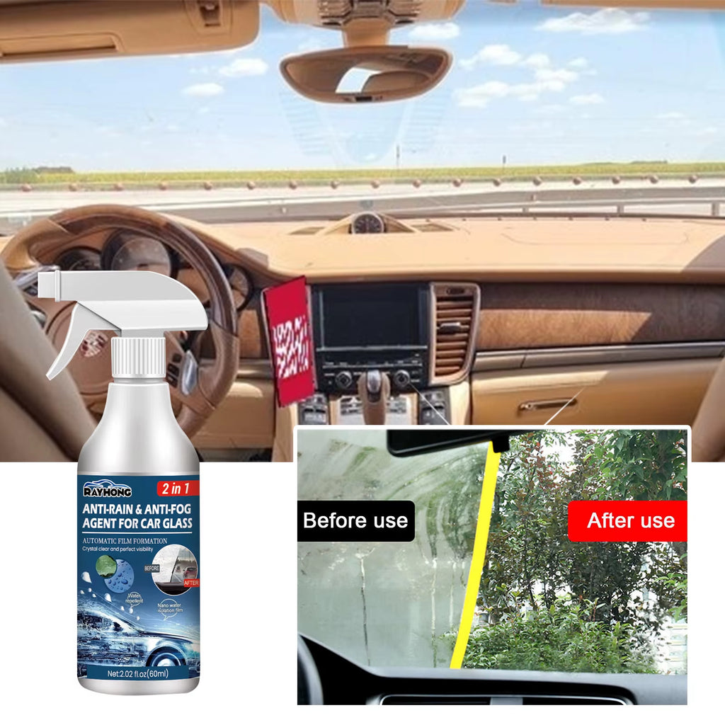 60ML Anti-Rain & Anti-Fog Coating Agent Auto Window Hydrophobic Agent anti Fog Spray Defogger for Car Windshield Glass