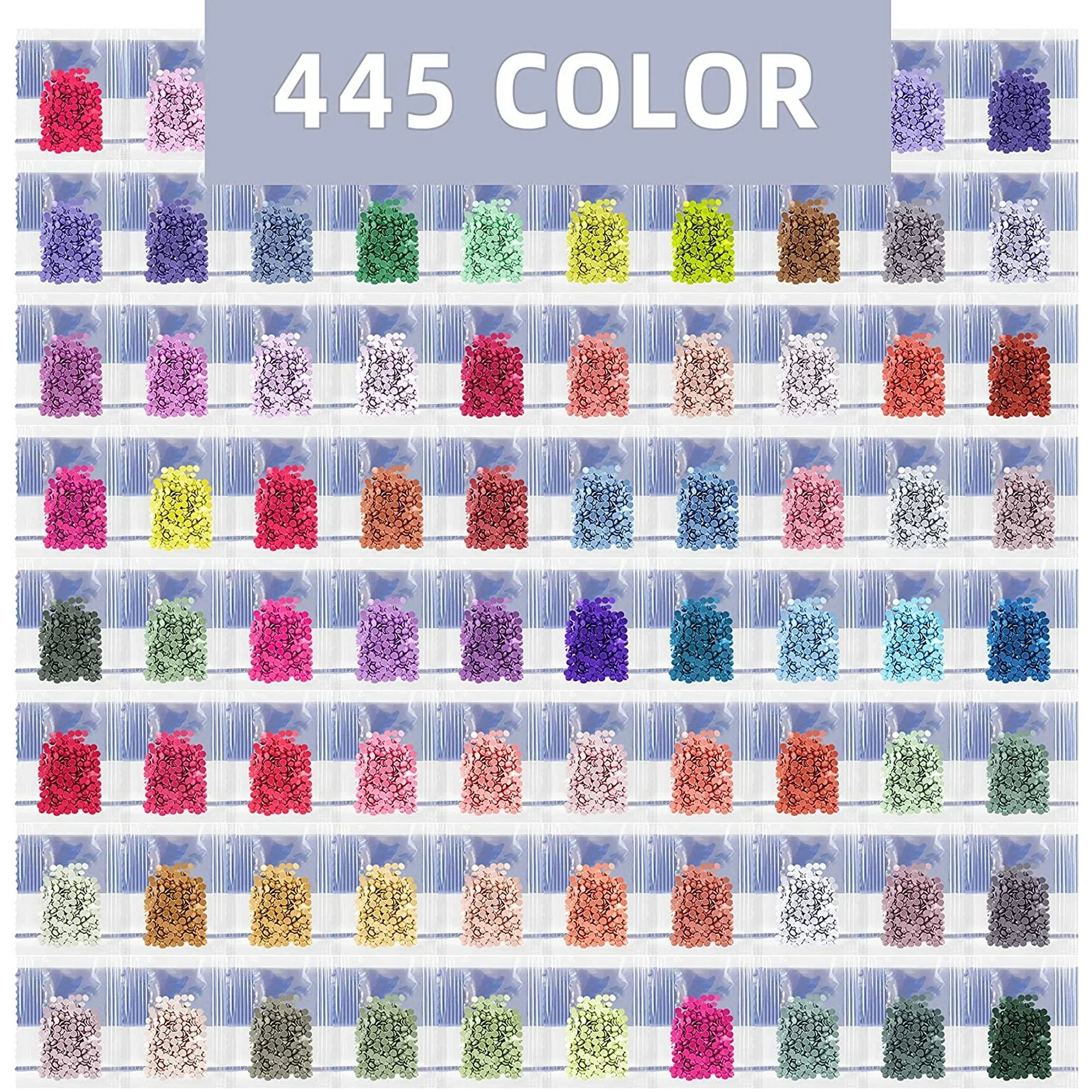 200 PCS round Diamond Drills for Jewelry DIY, 445 Colors Rhinestone Beads per Bag for Diamond Art Crafts