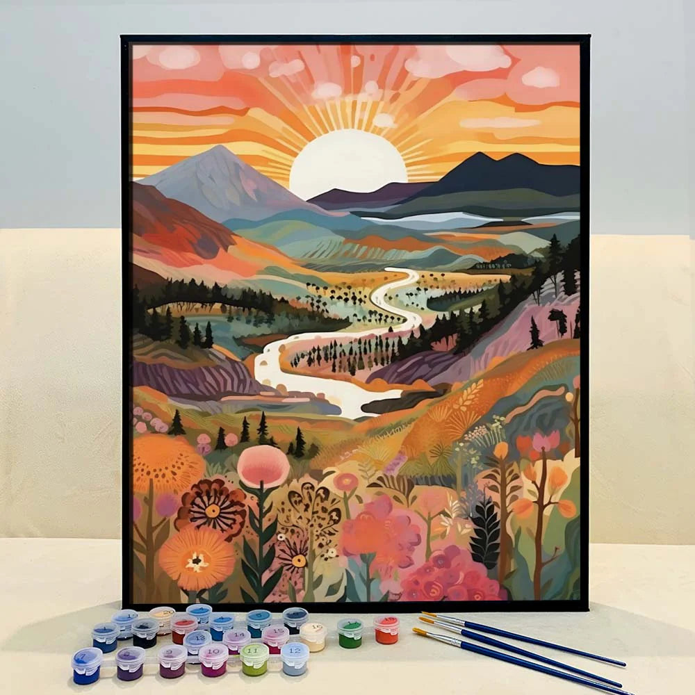 "Colorful Yellowstone" Series by Colourmost™ #06 - 'Zenith' | Original Paint by Numbers (16"X20" / 40X50Cm) | Also Ship to UK, CA, AU, and NZ