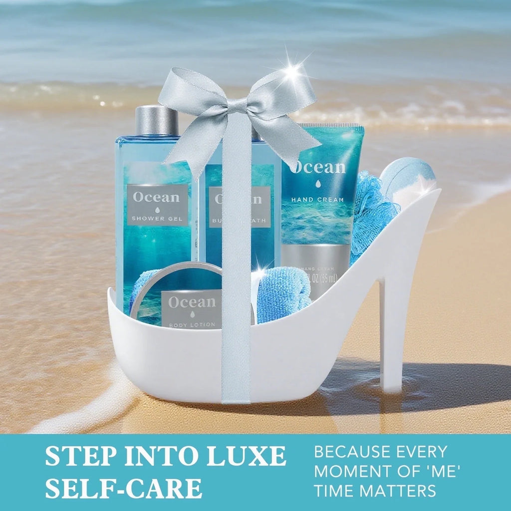 Gift Basket Sets for Women - Ocean Luxury Relaxing Bath and Body Care Sets Mother'S Day for Her, 8 Pcs